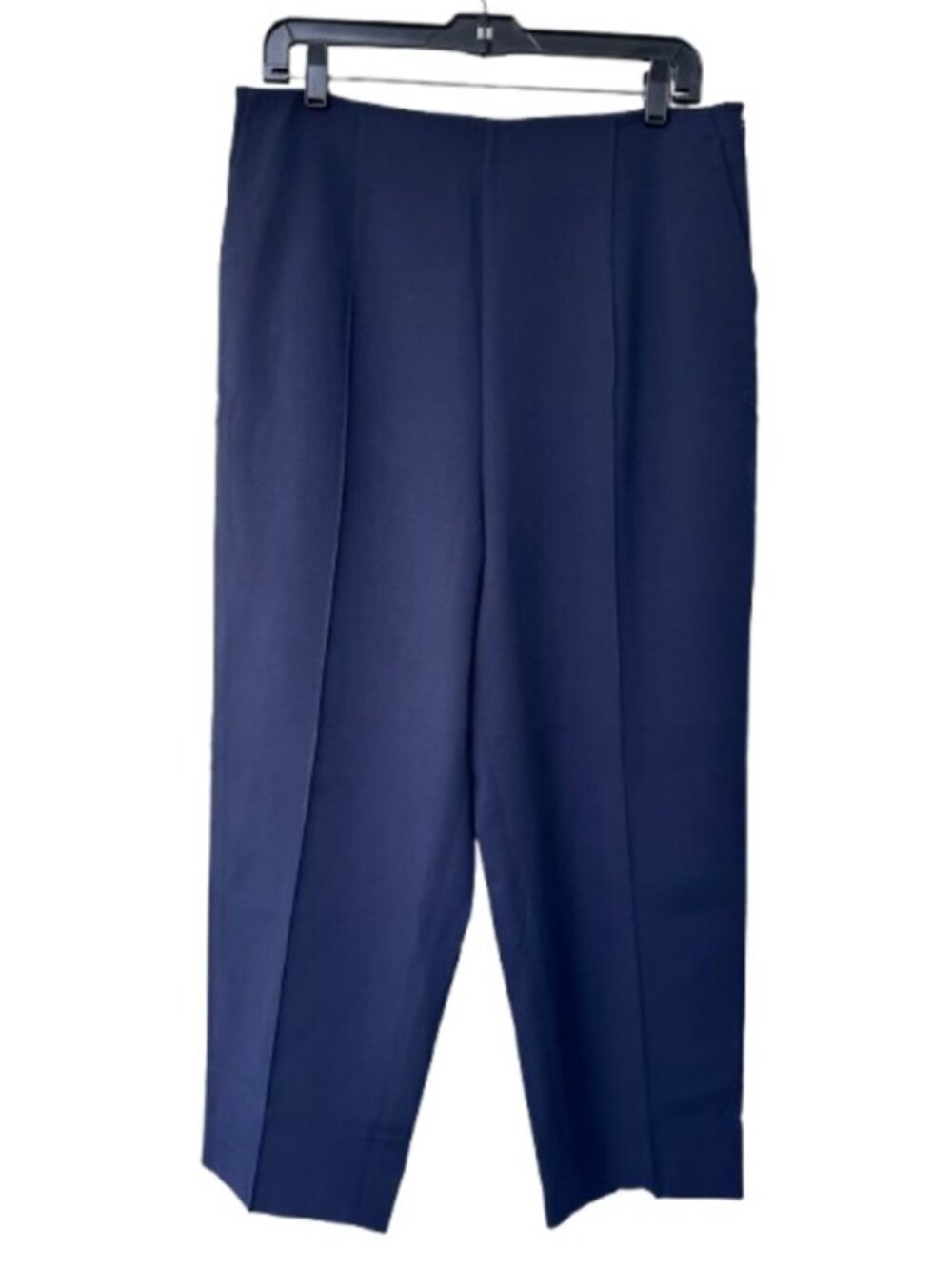 St. John straight cropped trousers navy blue women's size 10